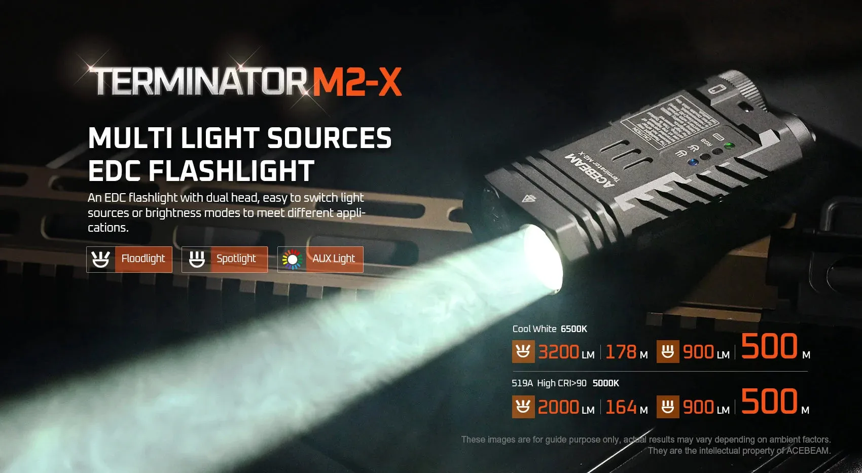 Acebeam Terminator M2-X RGB flashlight