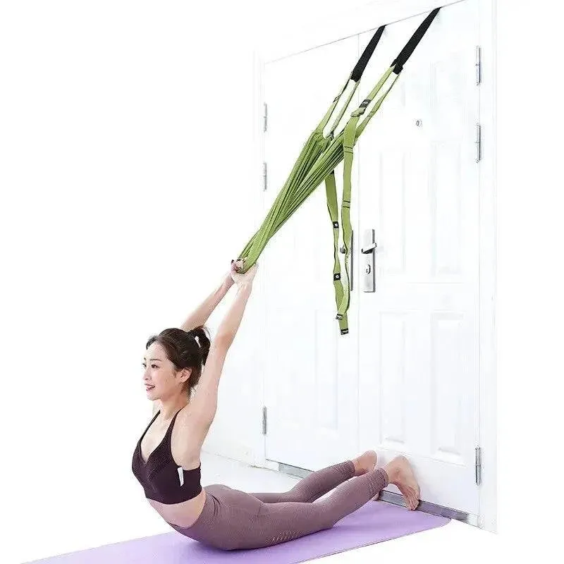 Adjustable Aerial Yoga Strap Elastic Stretch Door Hanging Yoga Belts Hammock Swing Fitness Handstand Rope Training Device Women