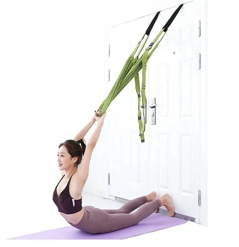 Adjustable Aerial Yoga Strap Elastic Stretch Door Hanging Yoga Belts Hammock Swing Fitness Handstand Rope Training Device Women