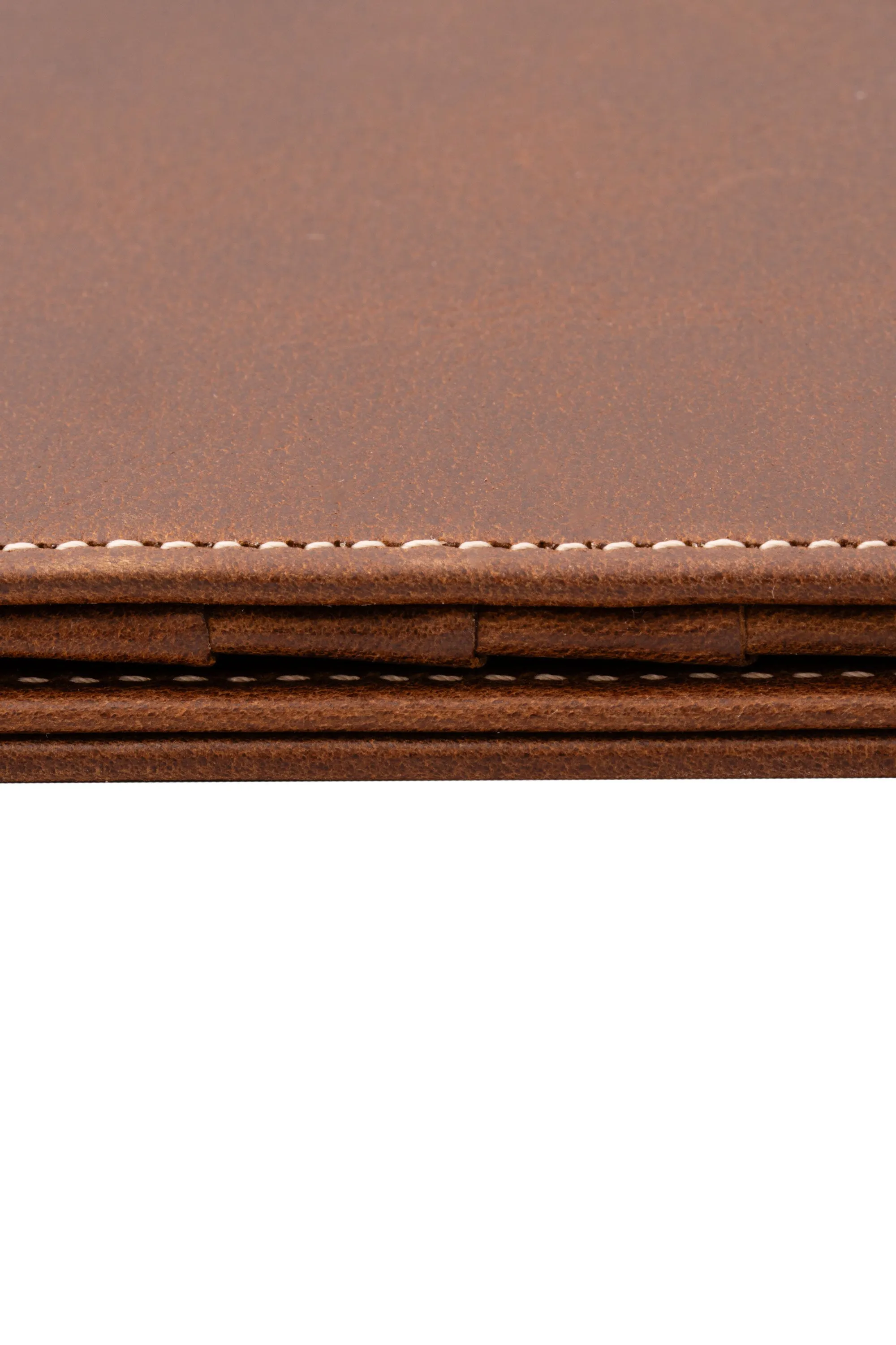 Antique Mahogany Full-Grain Leather Passport Holder