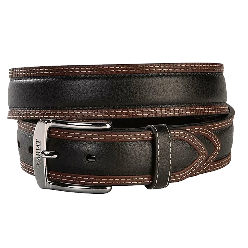 Ariat® Men's Diesel Two Tone Black & Brown Leather Belt A10005802