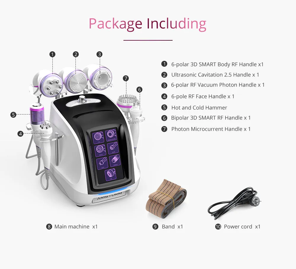 Aristorm 40K Cavitation Radio Frequency Vacuum BIO Cold&Hot Hammer Body Shaping Skin Lifting Device