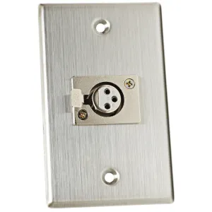 Astatic 40-347 Single Gang Stainless Steel Wall Plate with XLR-F