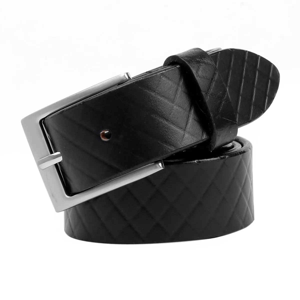 Bacca Bucci Genuine Textured Leather Belt for Casual Jeans & Dress with elegant Steel buckle