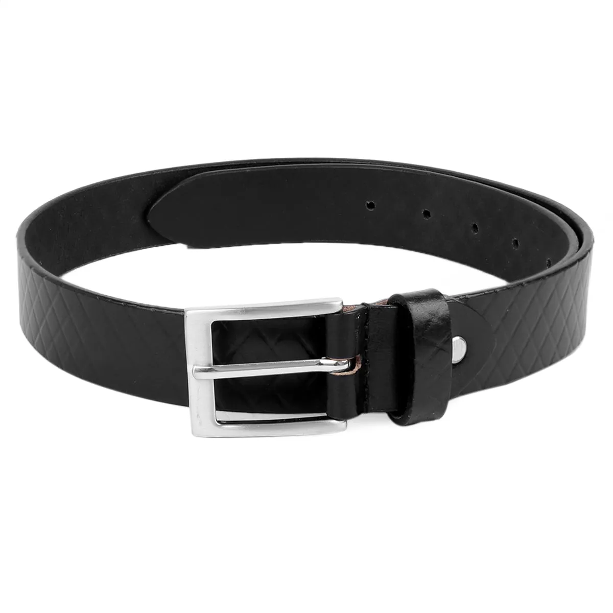 Bacca Bucci Genuine Textured Leather Belt for Casual Jeans & Dress with elegant Steel buckle