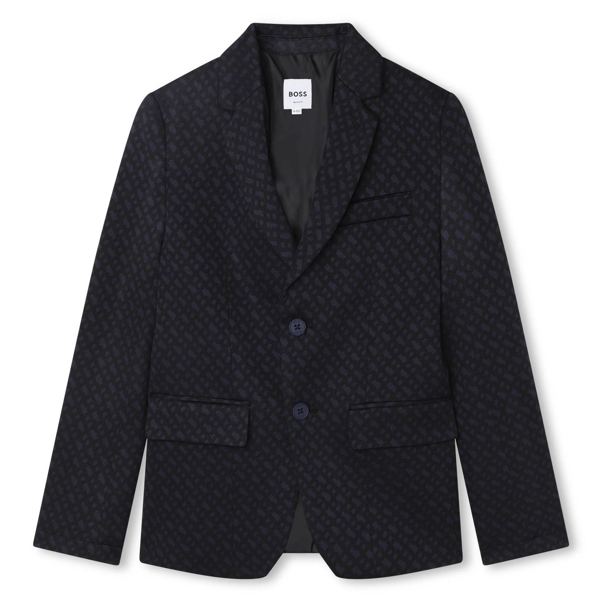 BOSS KIDSWEAR Electric Blue Monogram Suit Jacket