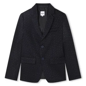 BOSS KIDSWEAR Electric Blue Monogram Suit Jacket