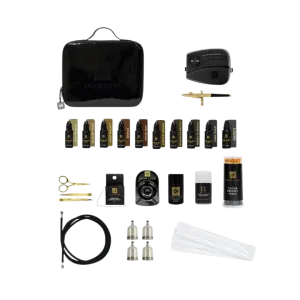 BROW CODE - Professional Stain Hybrid Kit with Airbrush machine, Eyebrow stencils & liquid developer