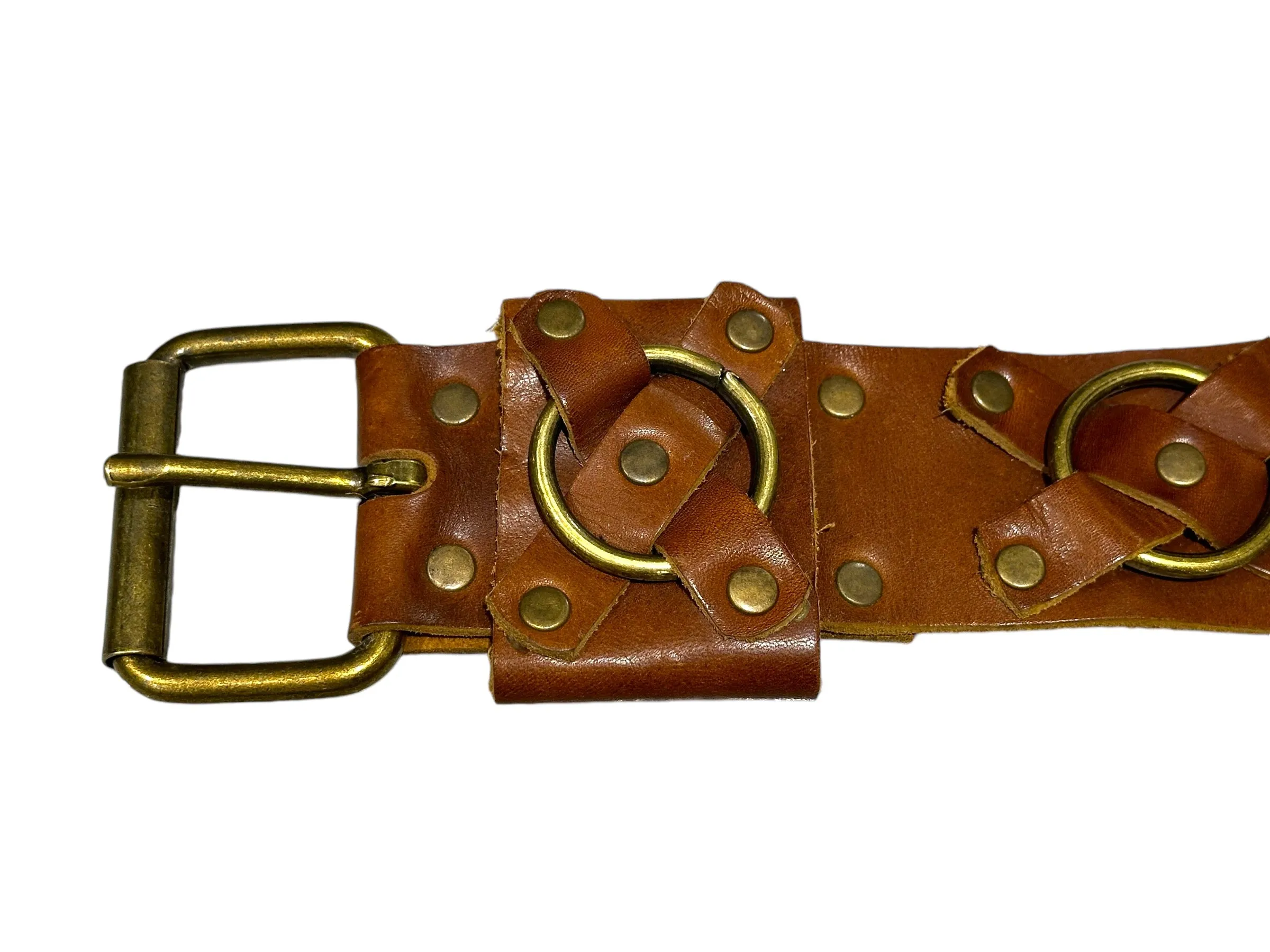 Brown Leather Crossed Belt