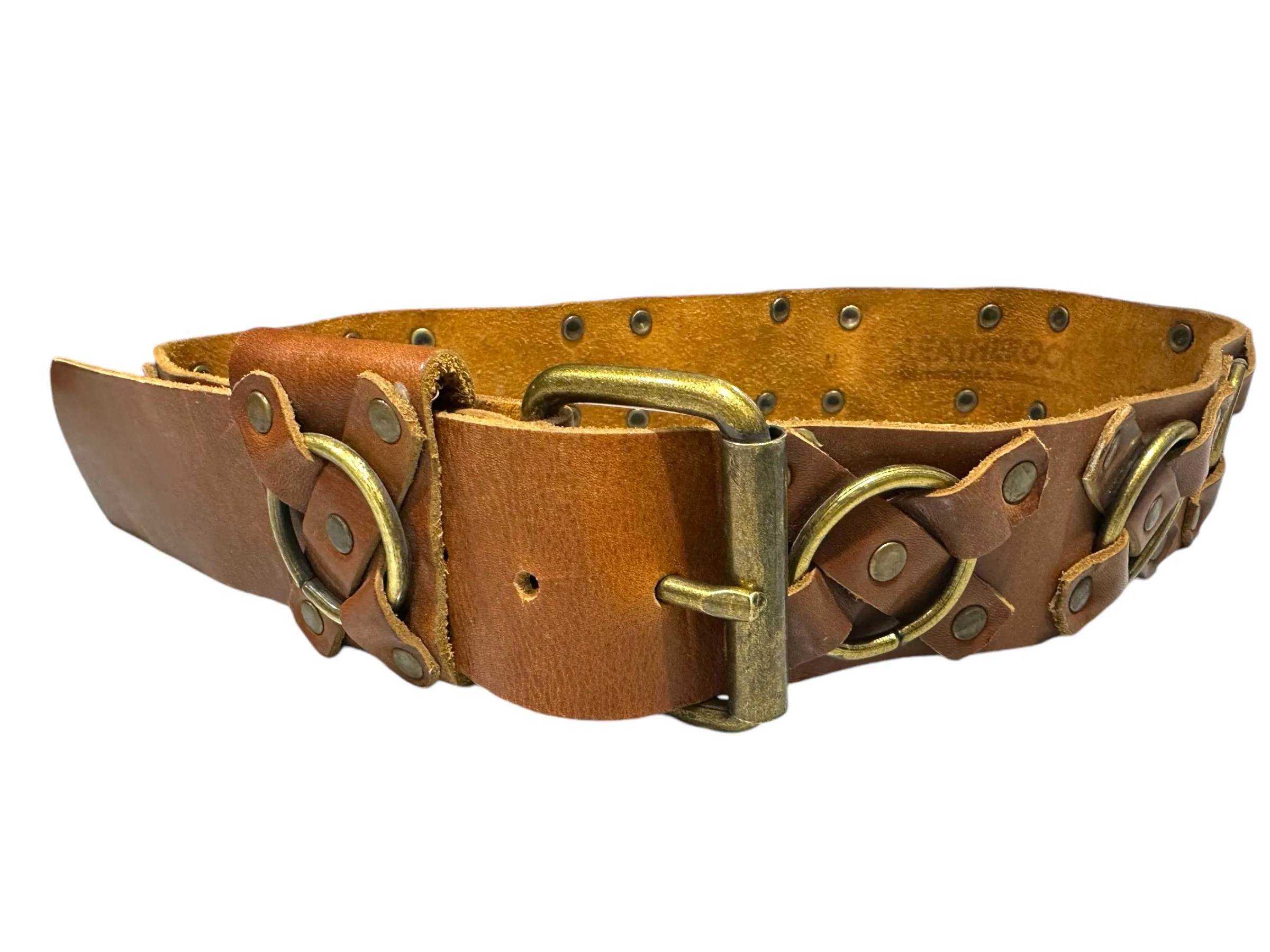 Brown Leather Crossed Belt