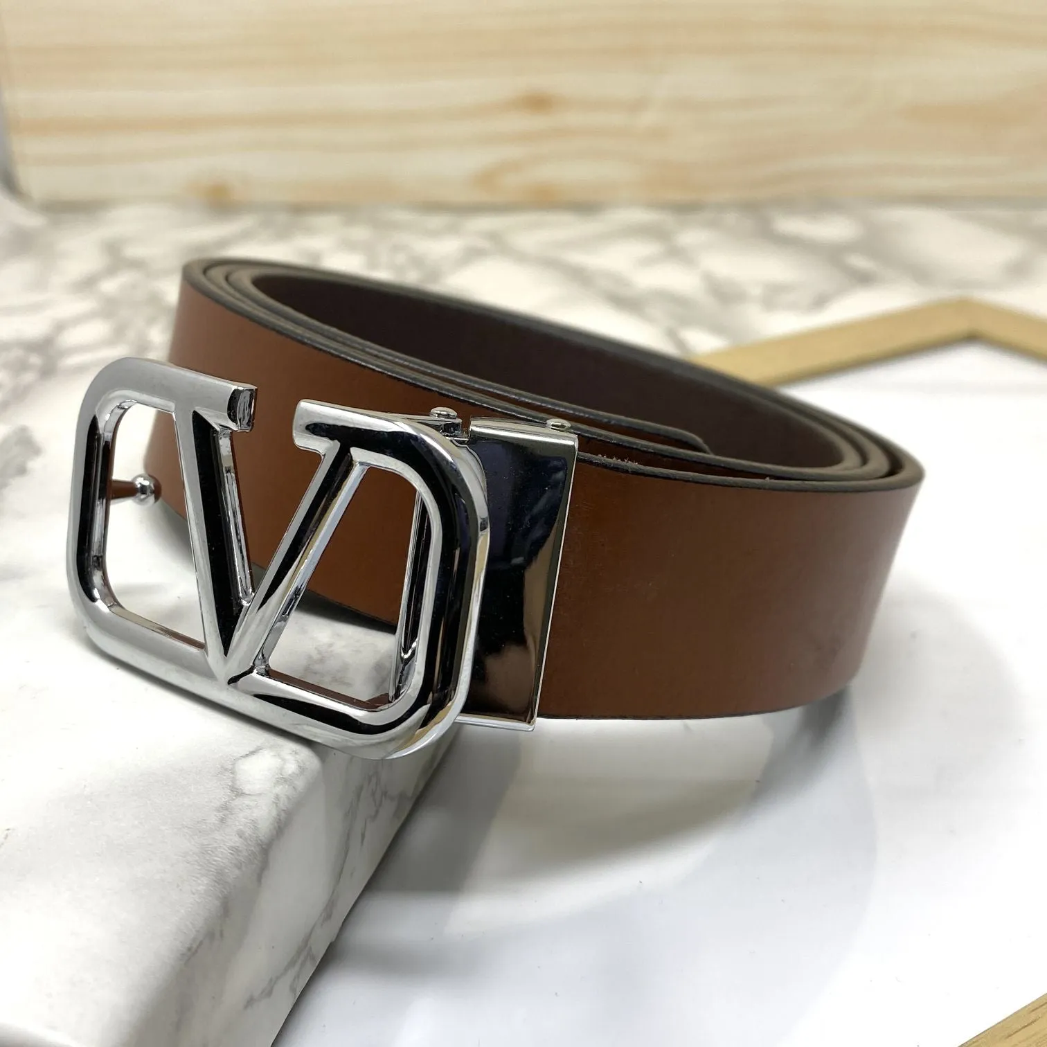 Casual V-Pattern Leather Strap Belt-JonasParamount