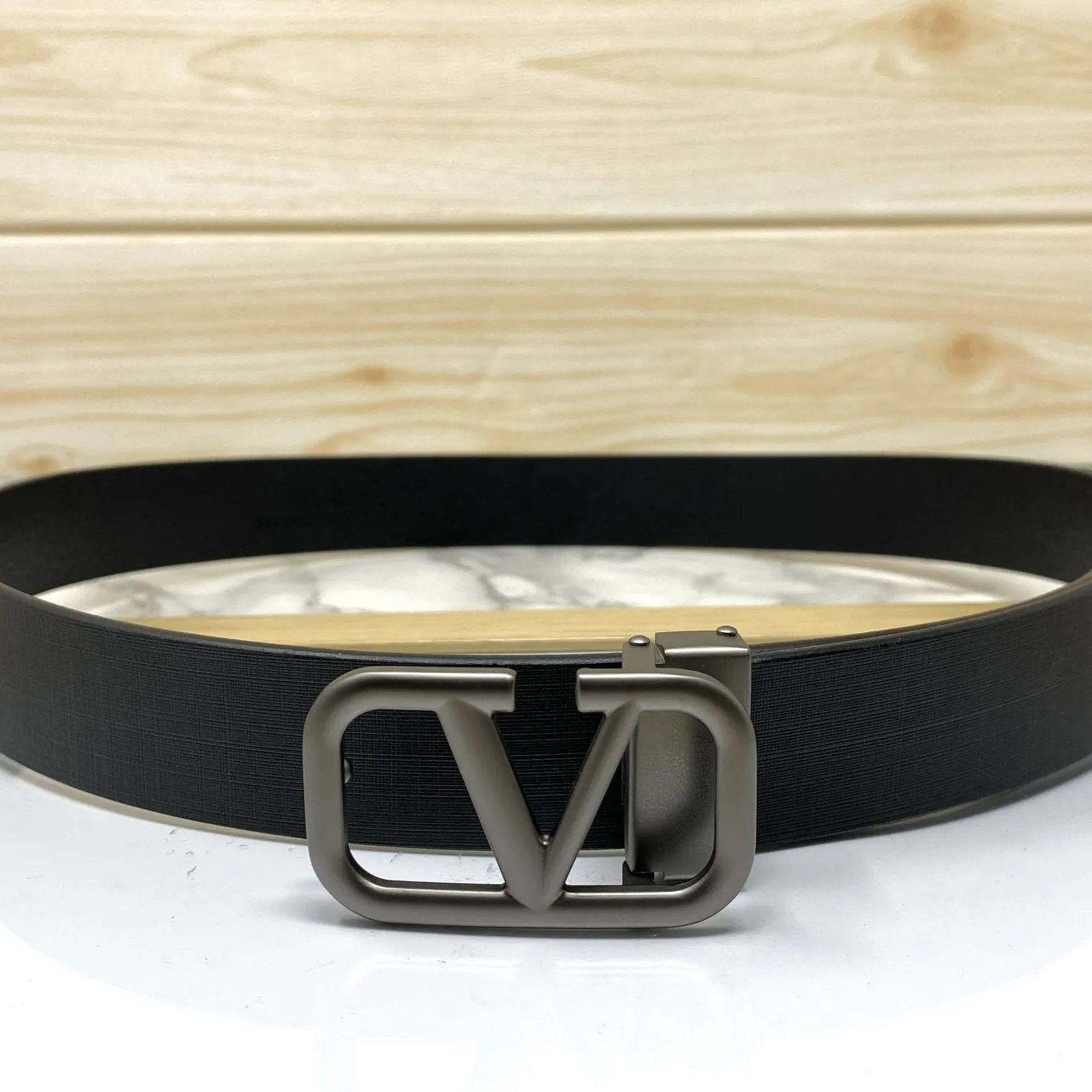 Casual V-Pattern Leather Strap Belt-JonasParamount