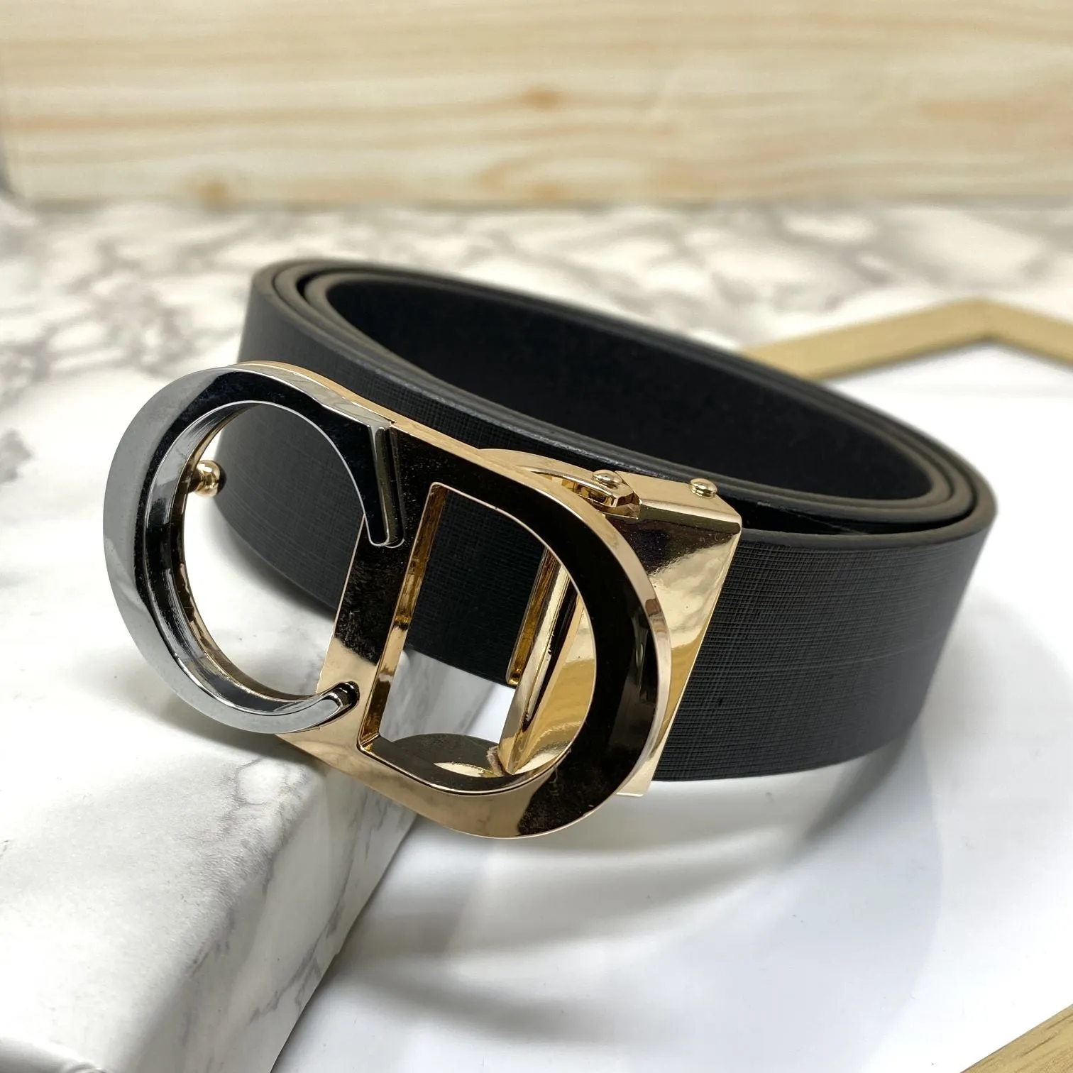 CD-Double Tone Leather Strap Belt-JonasParamount