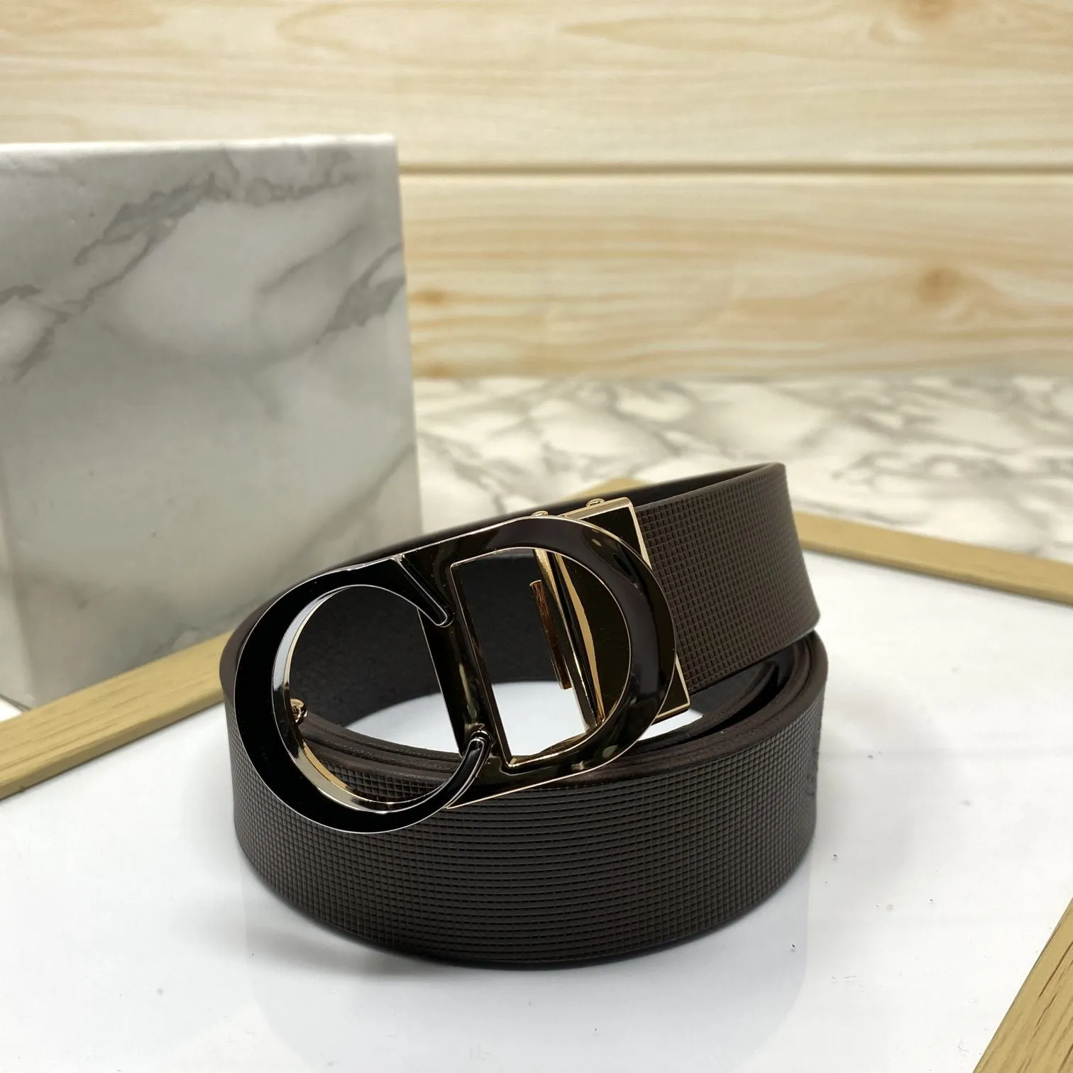 CD-Double Tone Leather Strap Belt-JonasParamount