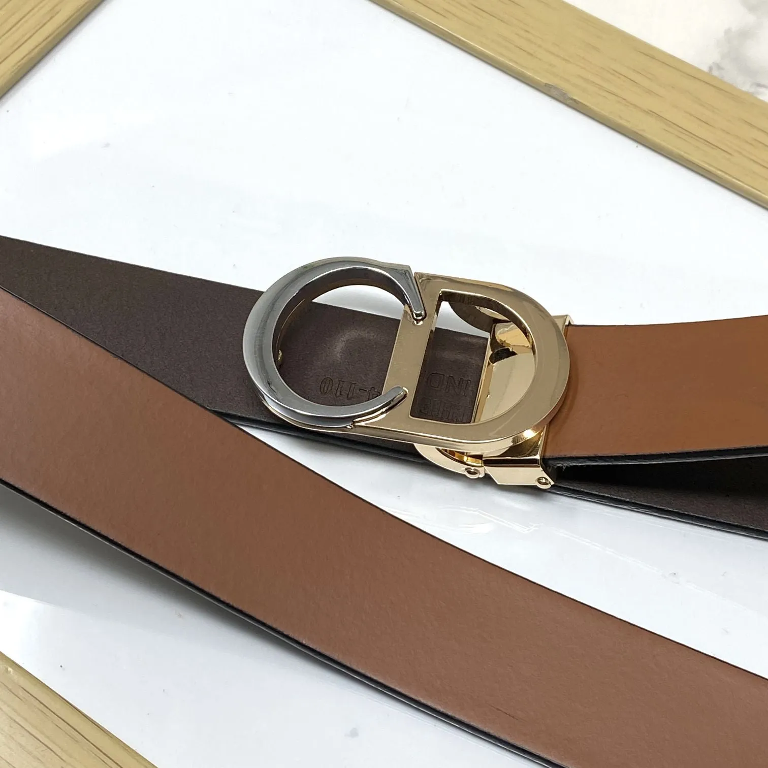 CD-Double Tone Leather Strap Belt-JonasParamount