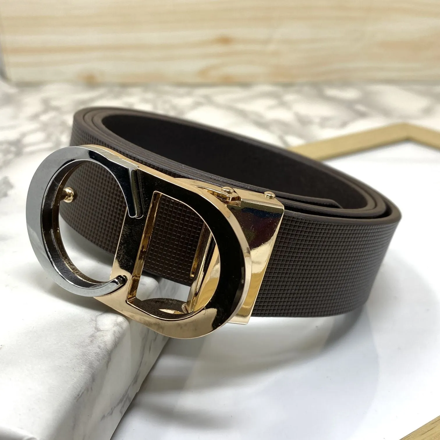 CD-Double Tone Leather Strap Belt-JonasParamount