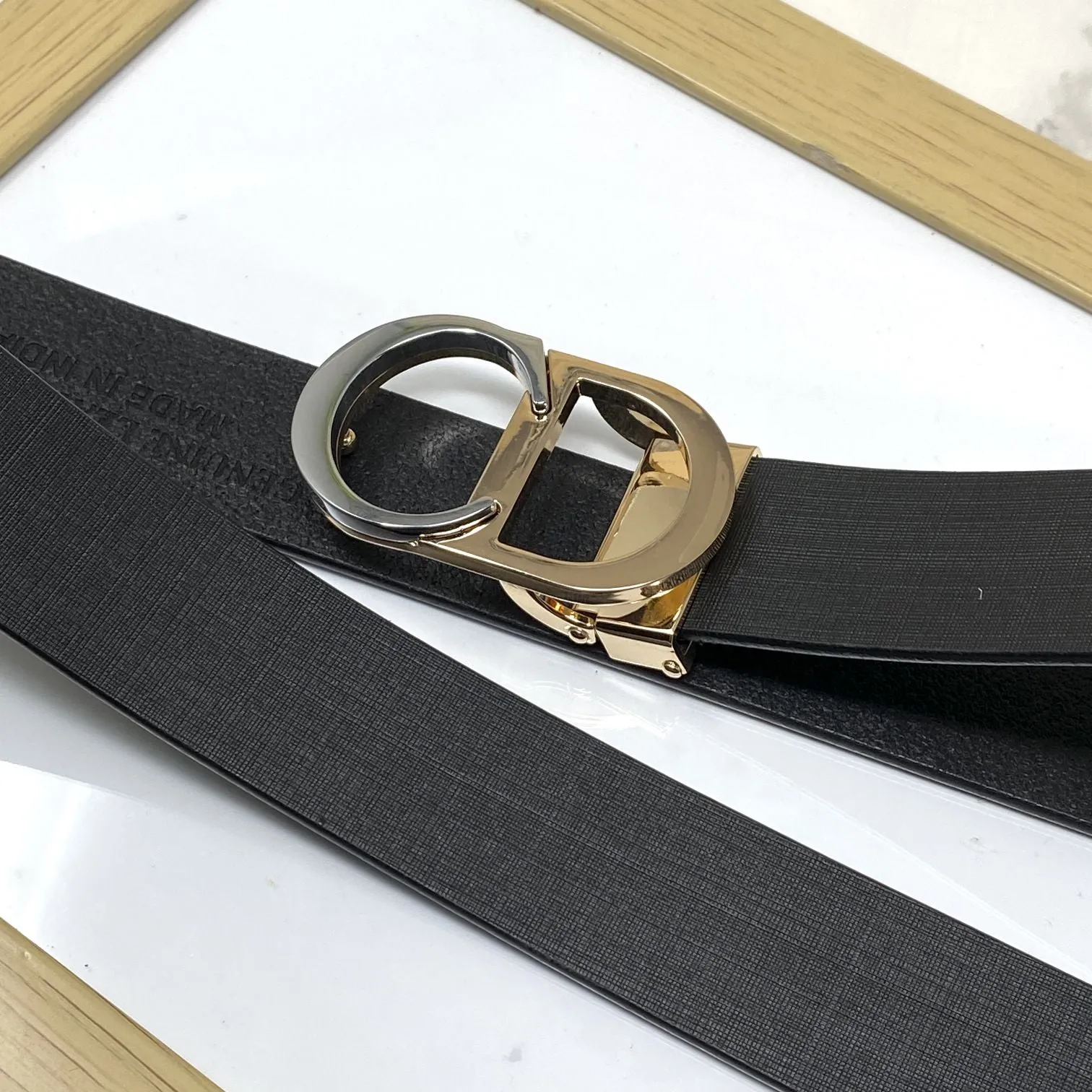 CD-Double Tone Leather Strap Belt-JonasParamount