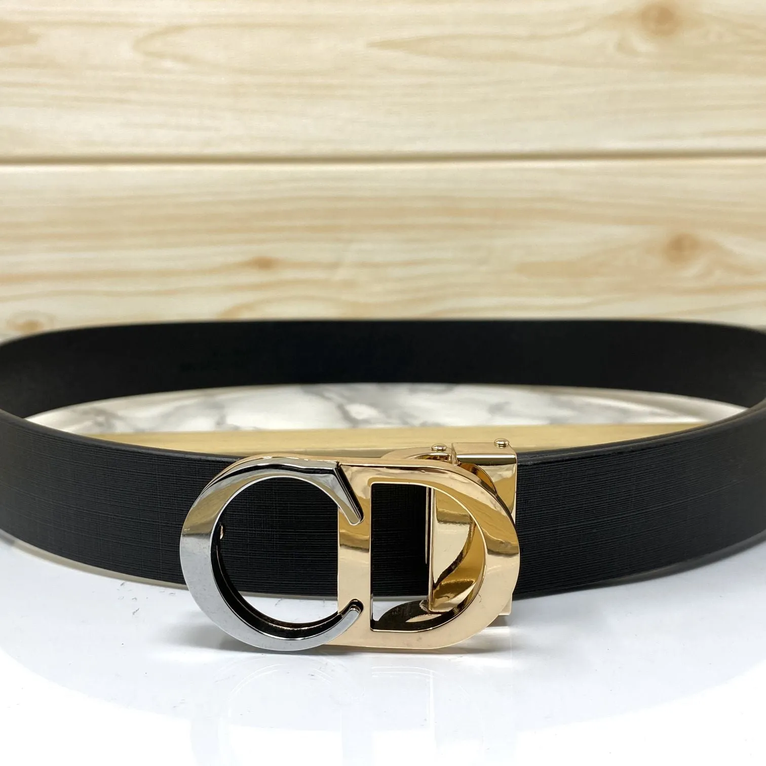 CD-Double Tone Leather Strap Belt-JonasParamount