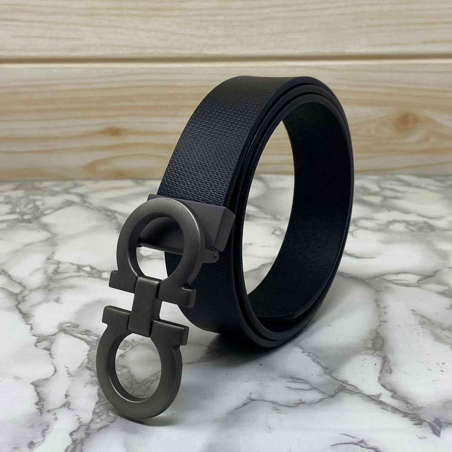 Classic 8 Pattern Formal Design Leather Strap Belt -JonasParamount