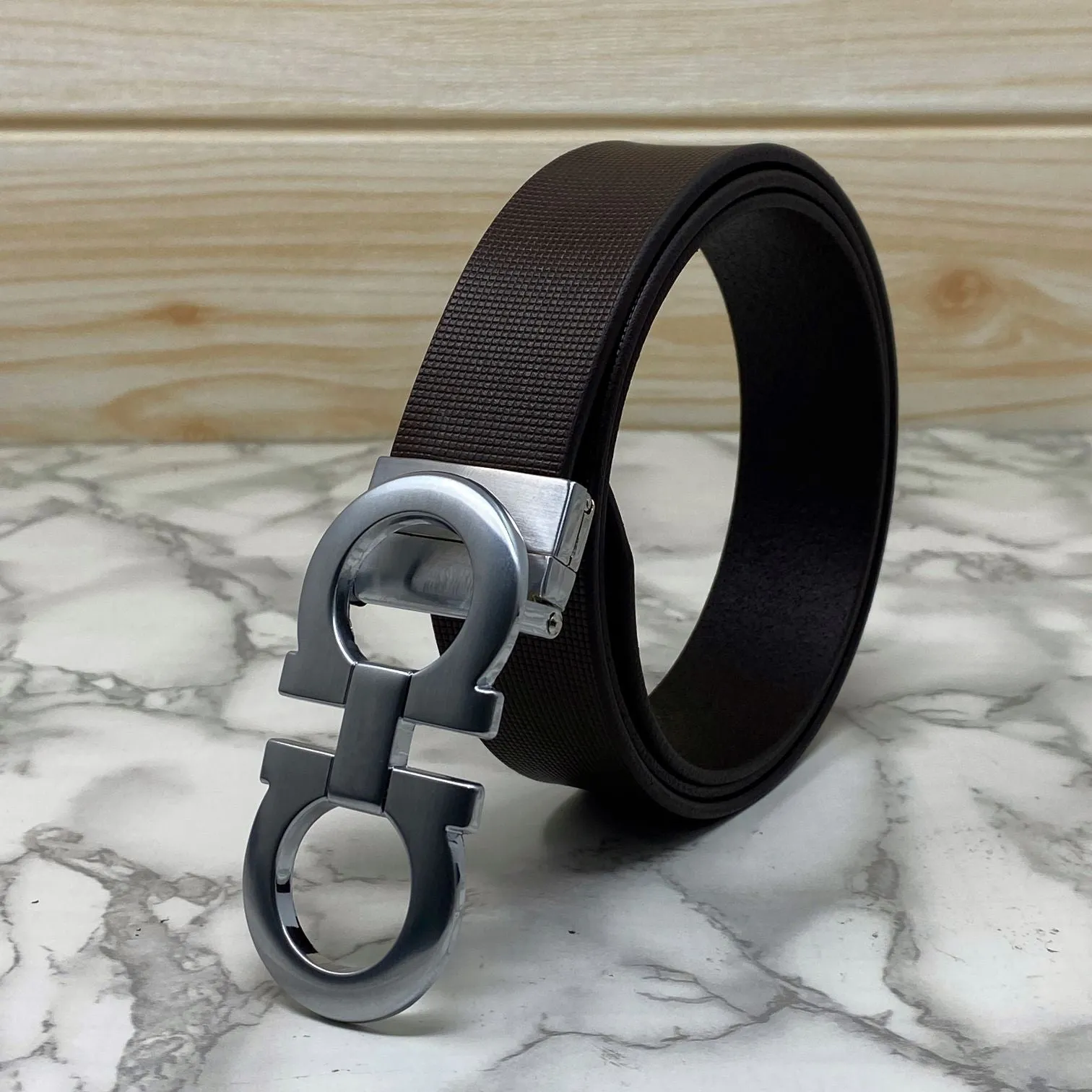 Classic 8 Pattern Formal Design Leather Strap Belt -JonasParamount