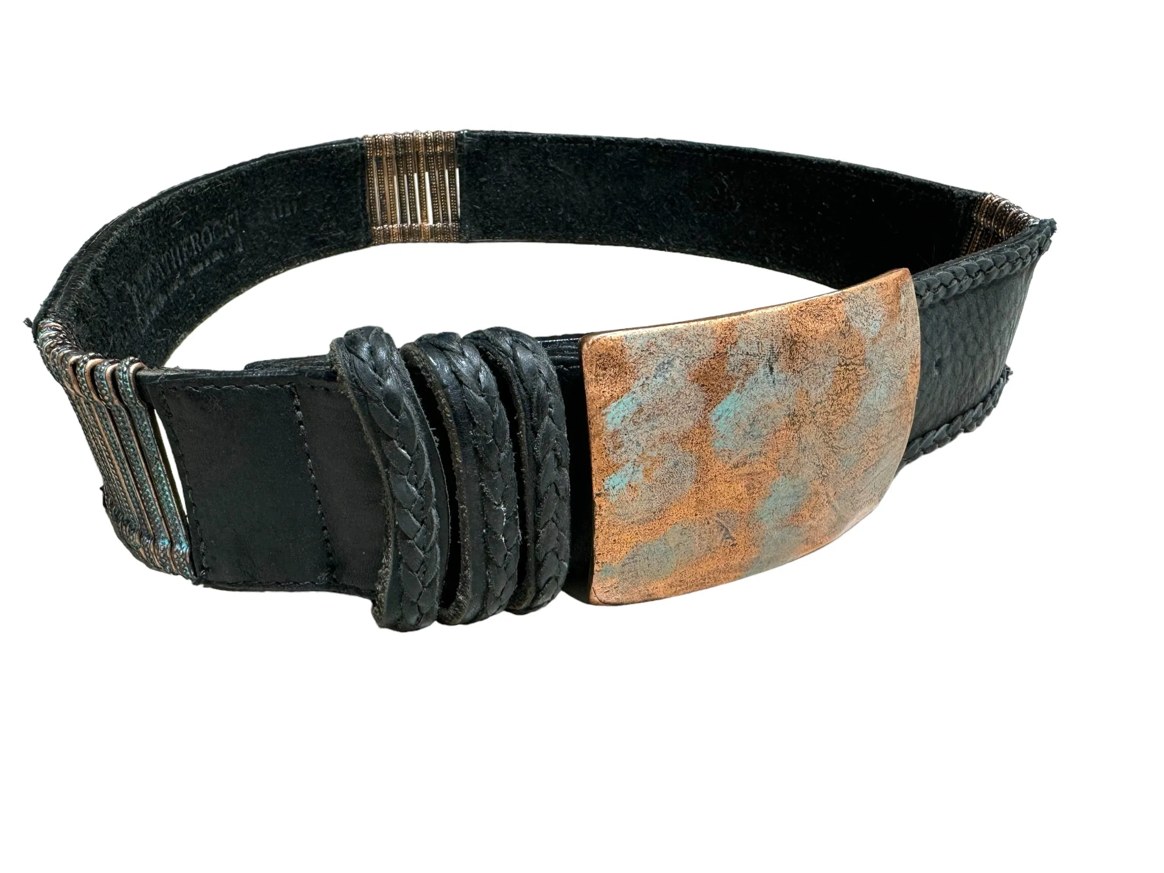 Copper & Black Leather Belt