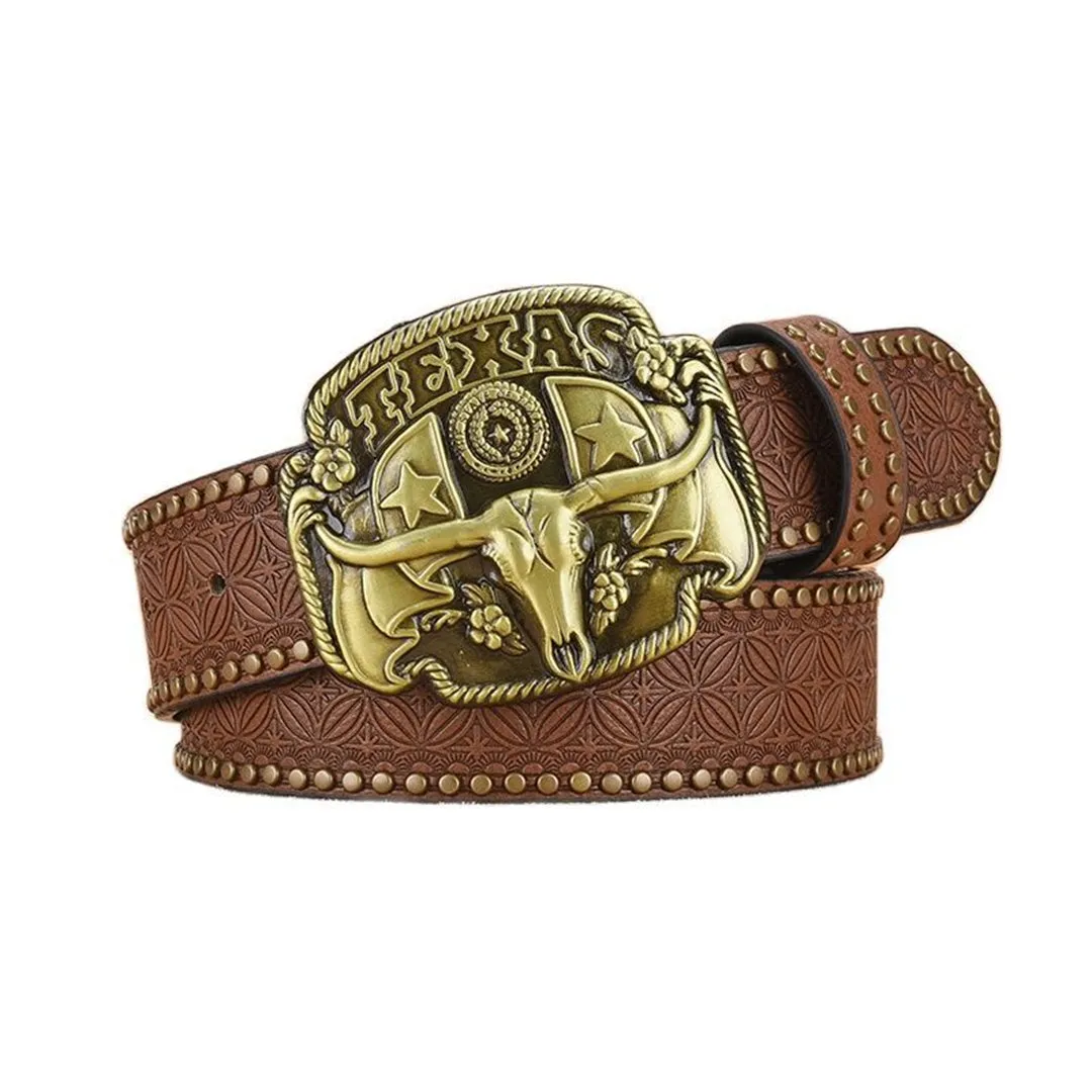 CrocLuxe Exotic Metal Buckle Ratchet Belt