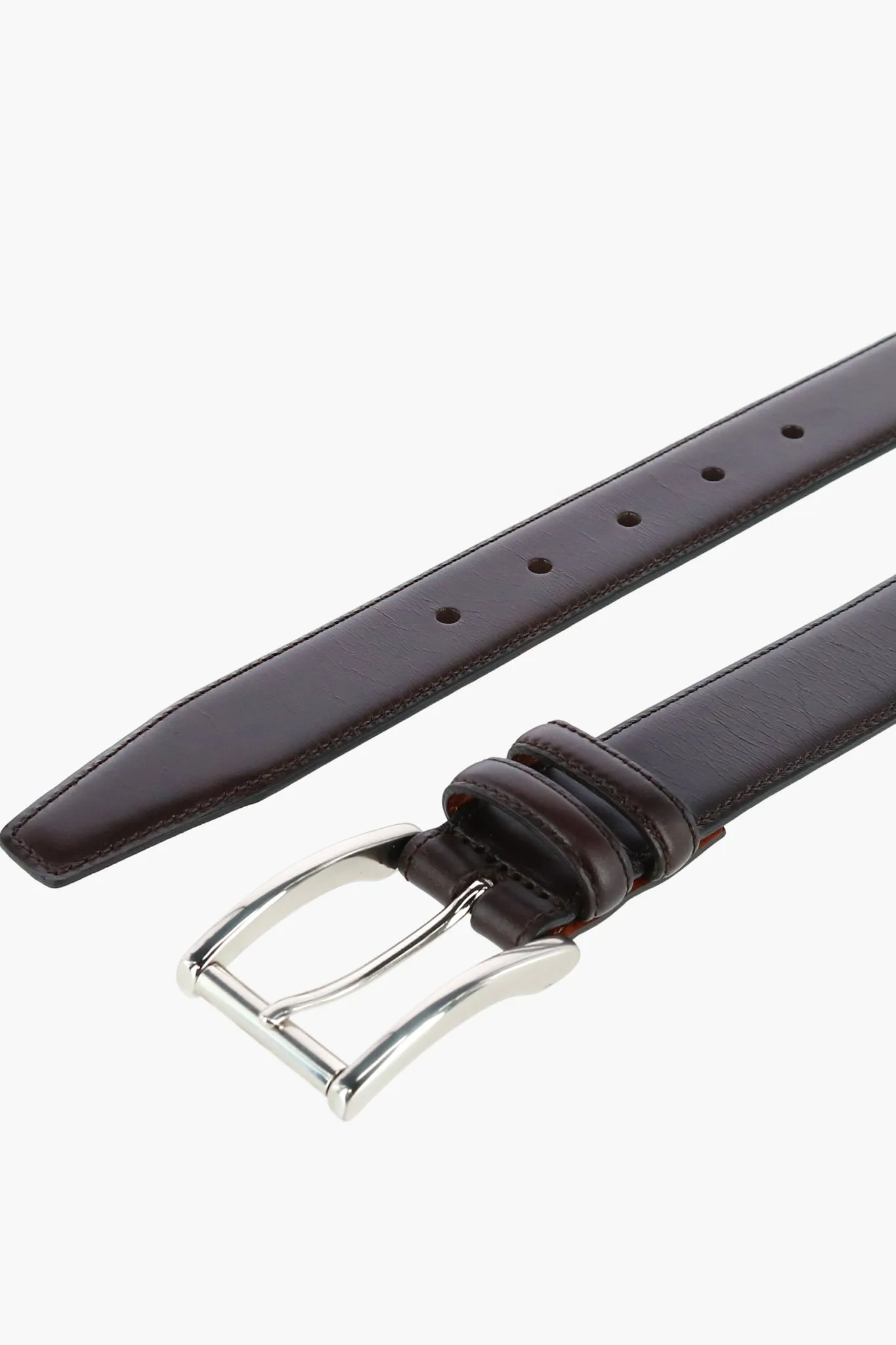 Dark Brown Lorenzo 32mm Dropped Edge Leather Belt