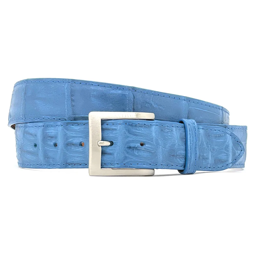 Denim Blue Caiman Crocodile Golf Belt