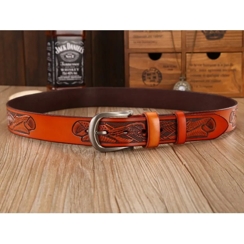 EagleLuxe Embossed Leather Belt