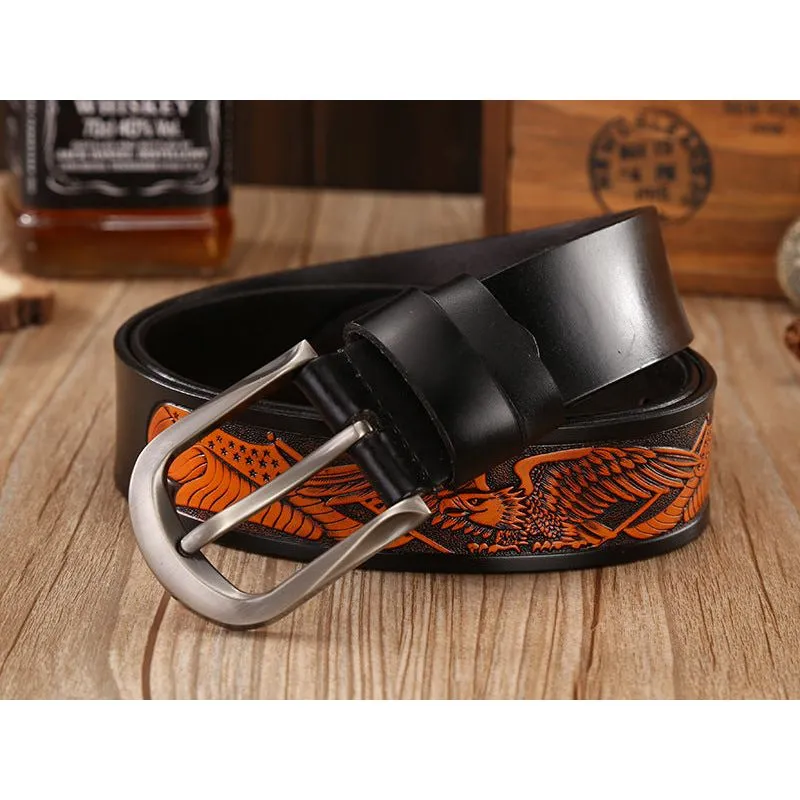 EagleLuxe Embossed Leather Belt