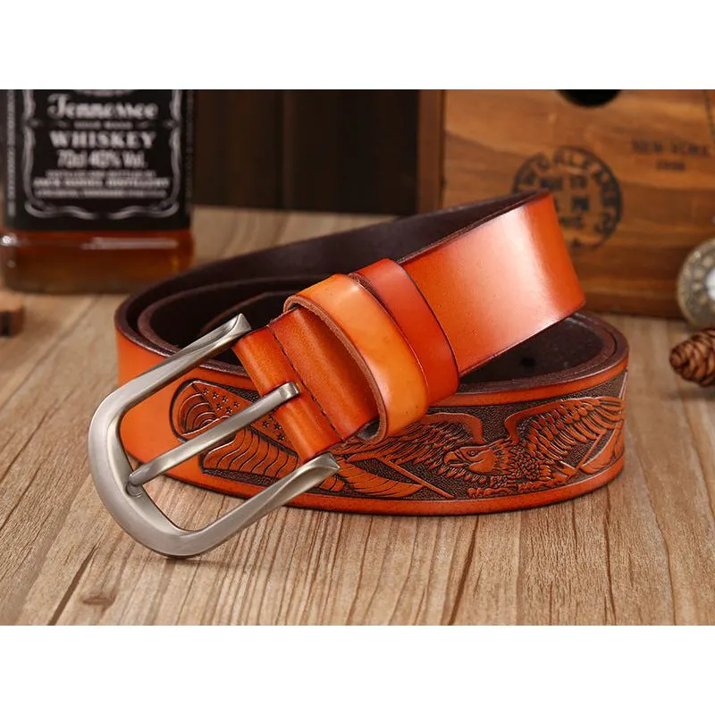 EagleLuxe Embossed Leather Belt