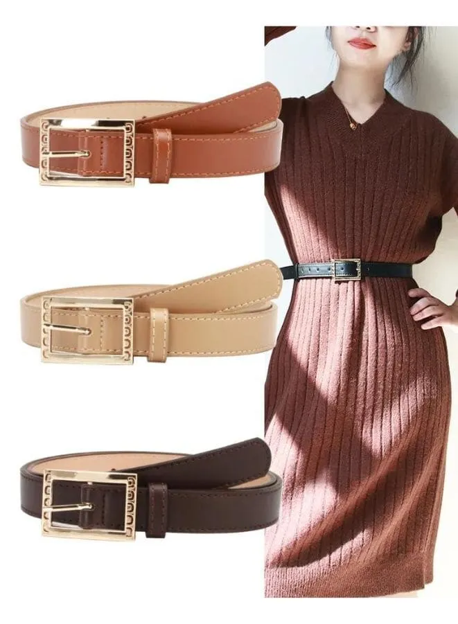 Elegant, Simple and Versatile Leather Belt for Women