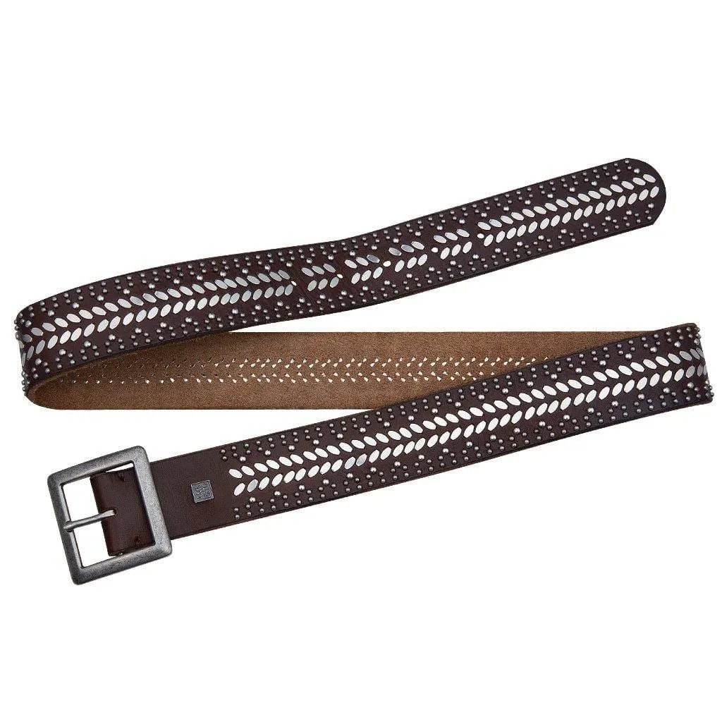 Ezra | Studded Black Leather Belt with Square Buckle