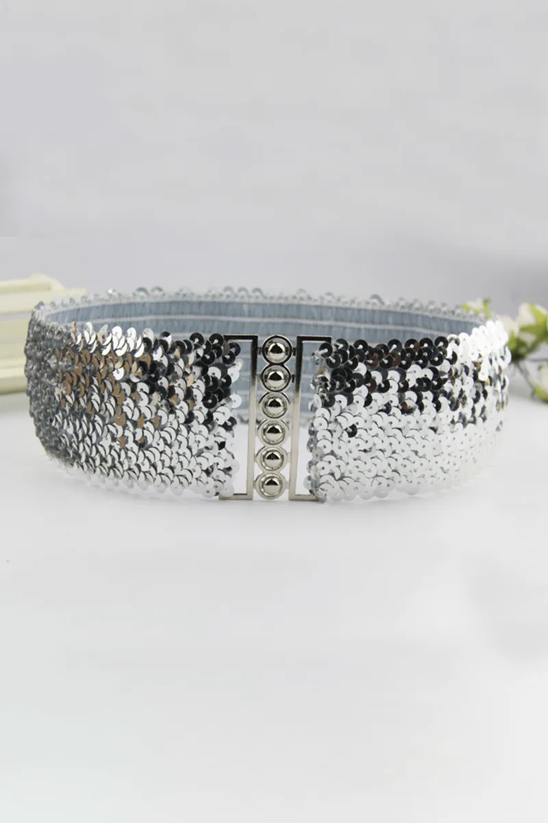 Fashion Elegant Solid Patchwork Sequins Belts