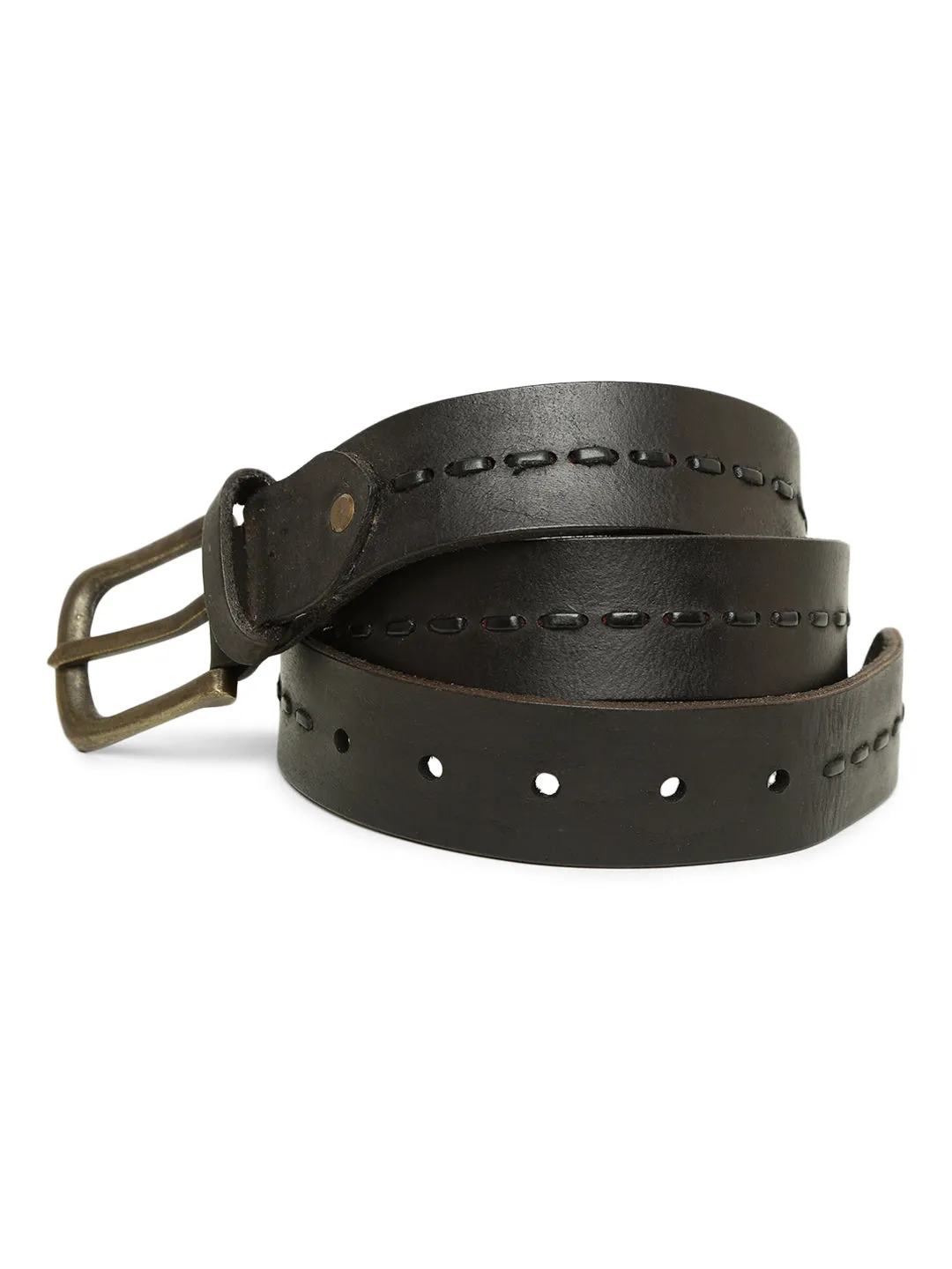 Genuine Black Leather Crafted Men's Belt By Art N Vintage