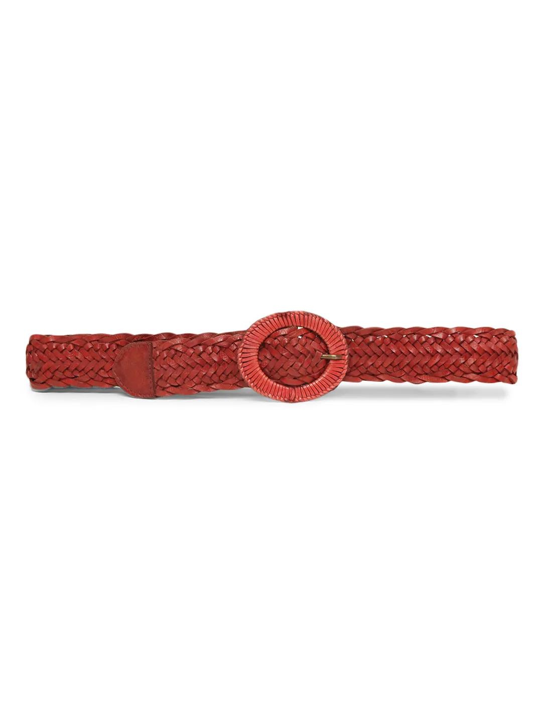 Genuine Red Leather Hand Weaving Women Belt By Art N Vintage