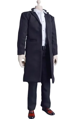 HiPlay 1/6 Scale Figure Doll Clothes: Black Long Leisure Suit for 12-inch Collectible Action Figure