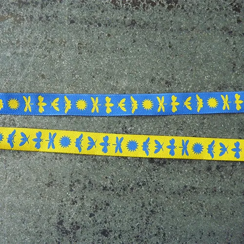 Jane Sassaman Ribbon : Night Life - Yellow / Blue