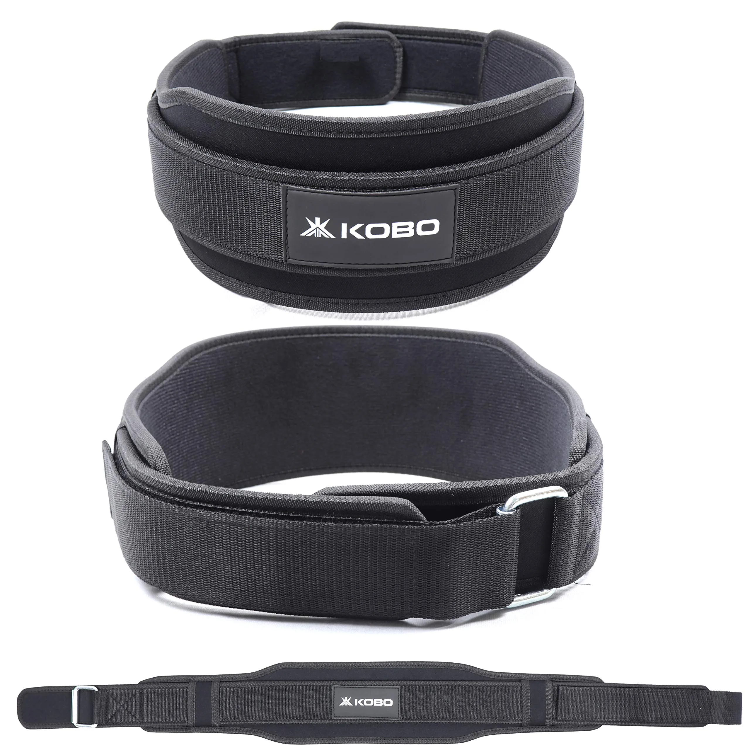 Kobo Multipurpose Gym Belt For Weight Lifting Fitness, Neoprene Padded, 6” Wide Back Support, Adjustable Hook & Loop Closure Powerlifting Deadlift Squat Workout Strength Training, Men Women WTB-13