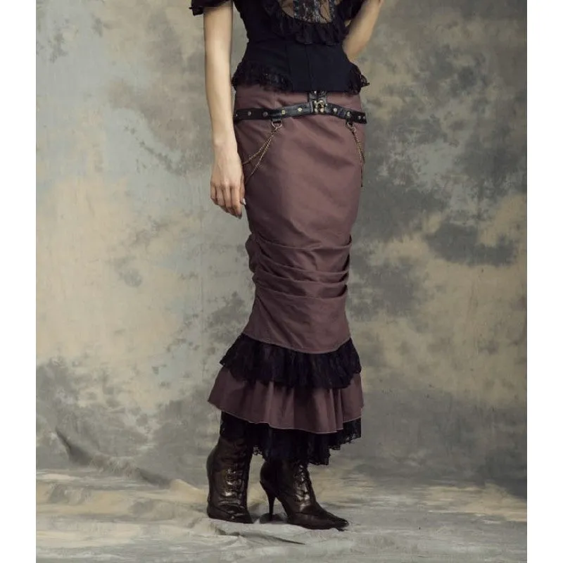 Leather & Lace Steampunk Skirt