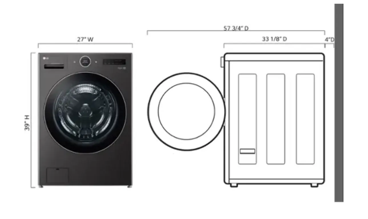 LG - 5.0 Cu. Ft. HE Smart Mega Capacity All-in-One Electric Washer/Dryer WashCombo with Steam and Ventless Inverter Heat Pump - Black Steel
Model:WM6998HBA / WM6998HVA