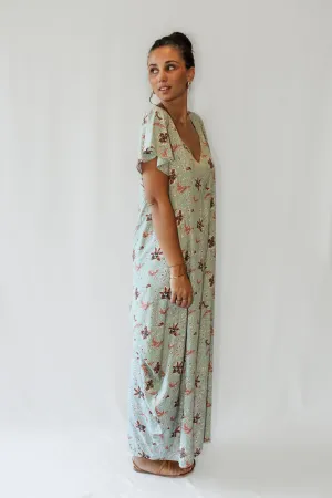 Maxi Wingdress Sleeved - soft turquoise