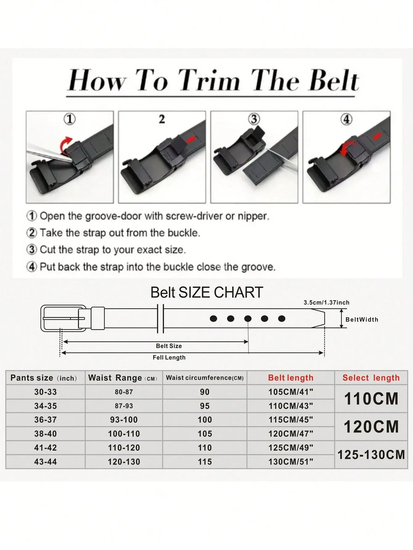 Men's Belt, Fashionable and Classic Casual Belt with Single Prong Buckle