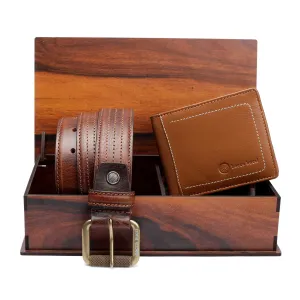 Men's Classic Dress belt with Genuine grain leather & Genuine soft Leather Wallet combo Gift Set for men