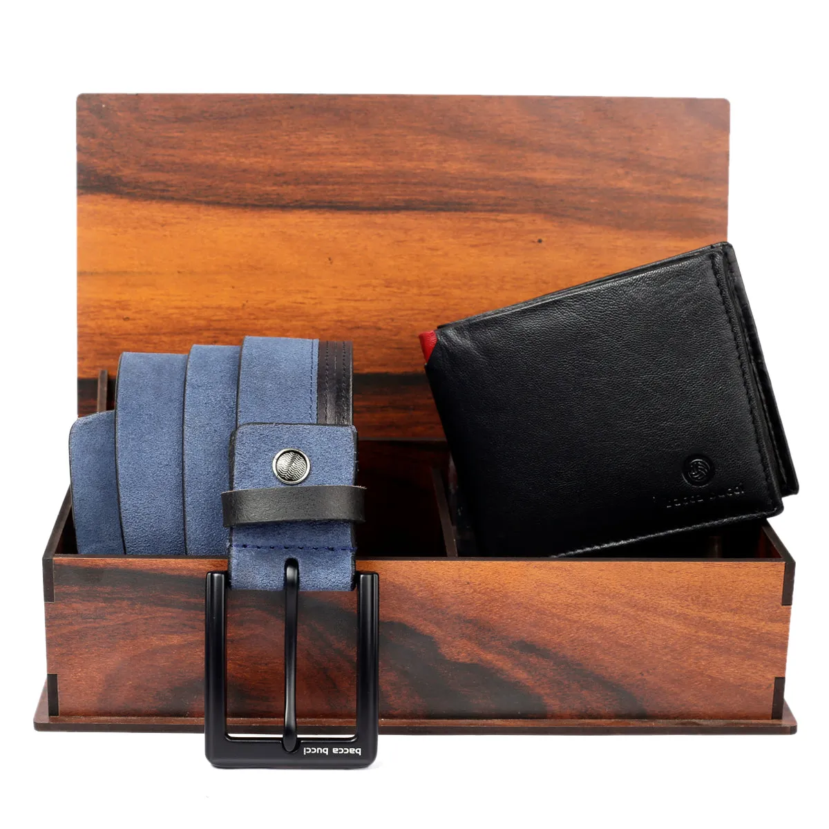 Men's Classic Dress belt with Genuine Suede leather & soft Leather Wallet combo Gift Set for men