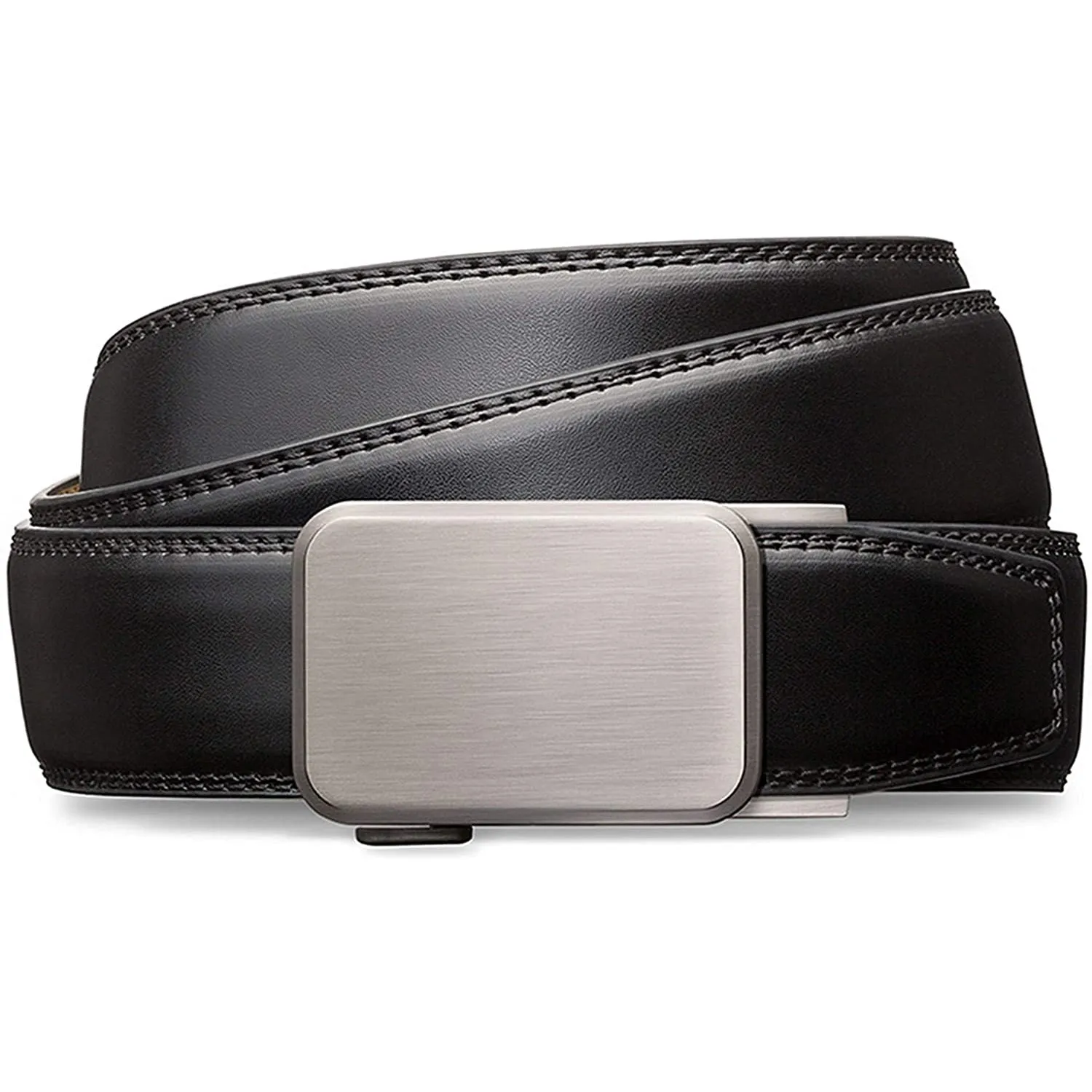 Mens Premium Leather Ratchet  Belt | 1.5” Wide | Dimensional- Deep Charcoal