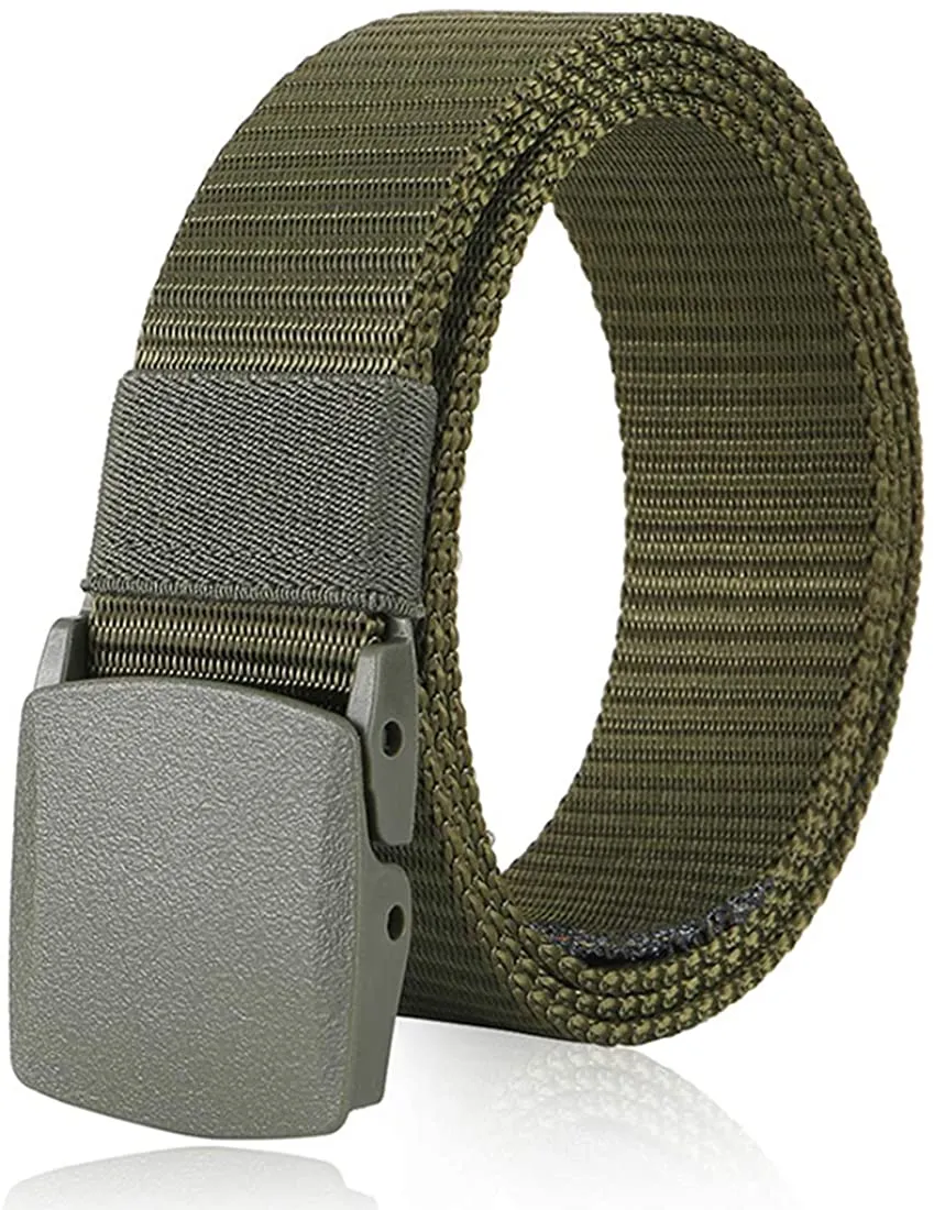 MIJIU Nylon Belts for Men 1.5inch Military Tactical Belt Adjustable Slide Plastic Buckle Web Canvas Belt Outdoor