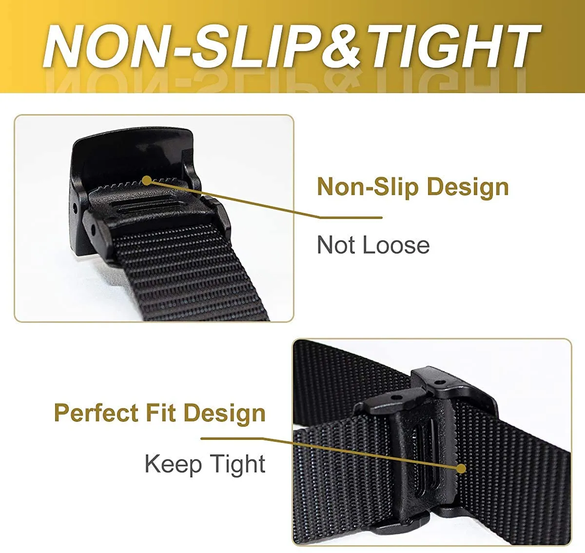 MIJIU Nylon Belts for Men 1.5inch Military Tactical Belt Adjustable Slide Plastic Buckle Web Canvas Belt Outdoor