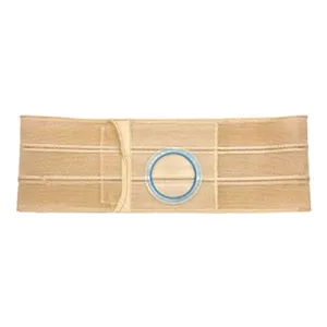 Nu-Hope Support Belt, Original Flat Panel, 2-3/8" Stoma, 6" Wide, Left, 1'' From Bottom, 2XL (47" to 52" Waist), Beige