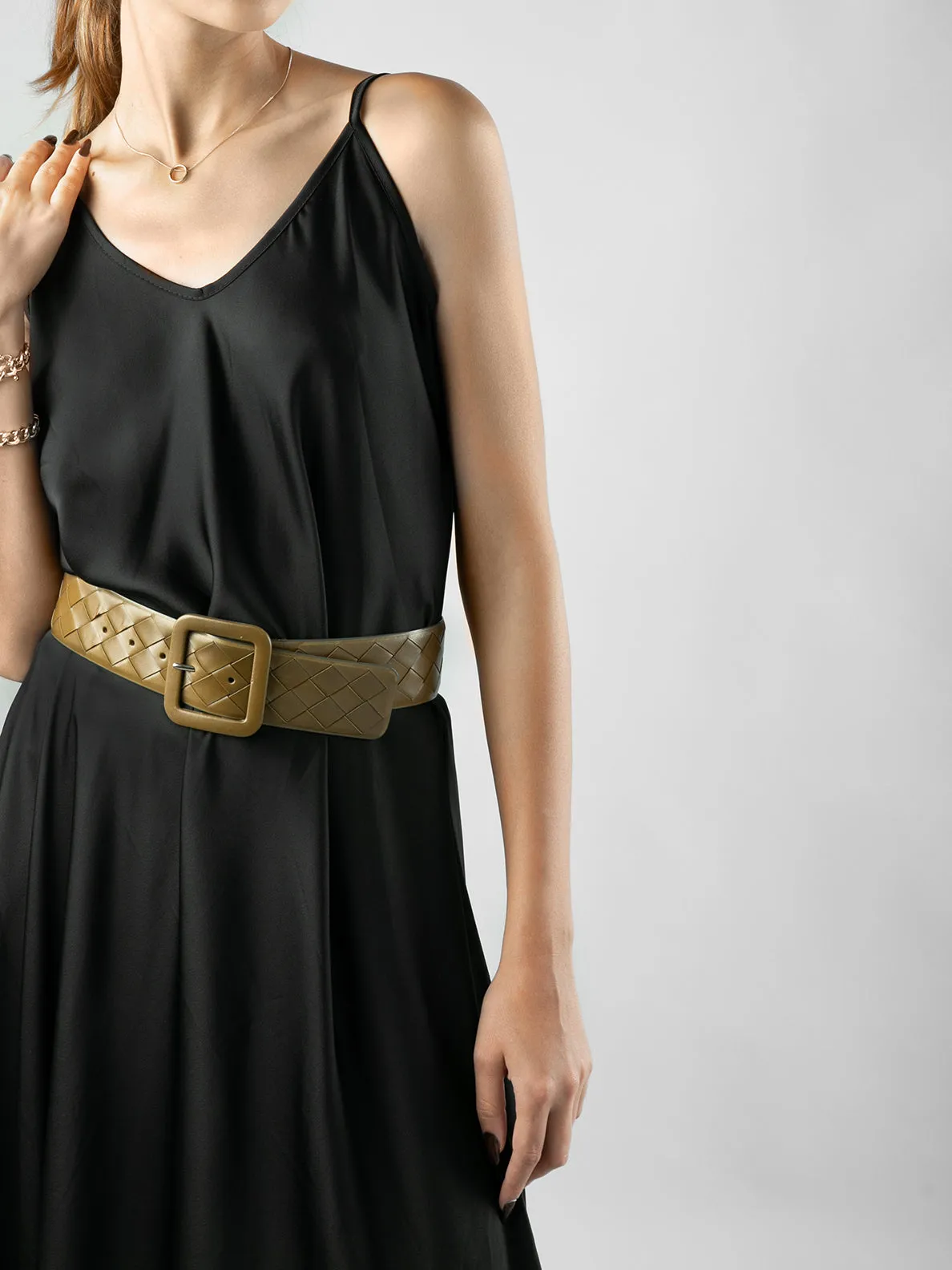 OC STRIP 059 - Black Woven Leather Belt